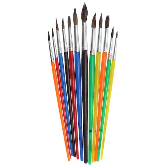 12 Packs: 12 ct. (144 total) Natural Bristle Paintbrushes by Creatology&#x2122;